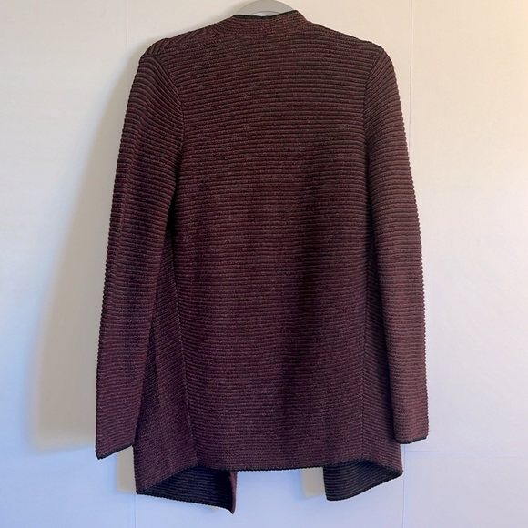 J. Jill purejill Long Line Open Front Cardigan Sweater Size XS Purple Black - Picture 3 of 8